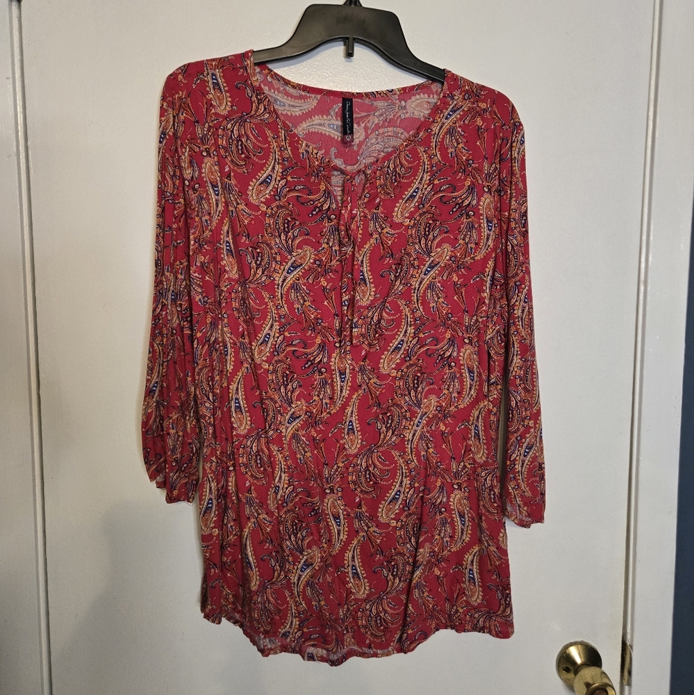 Denim Jeams & Casuals Red Relaxed Blouse